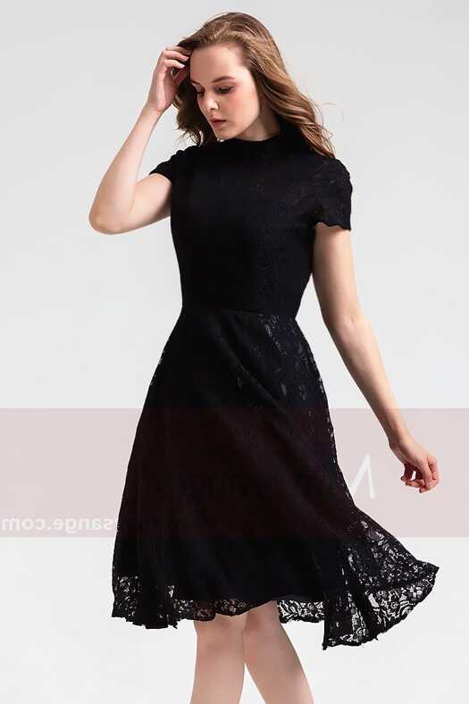 Short Black Lace Dress With Sleeves