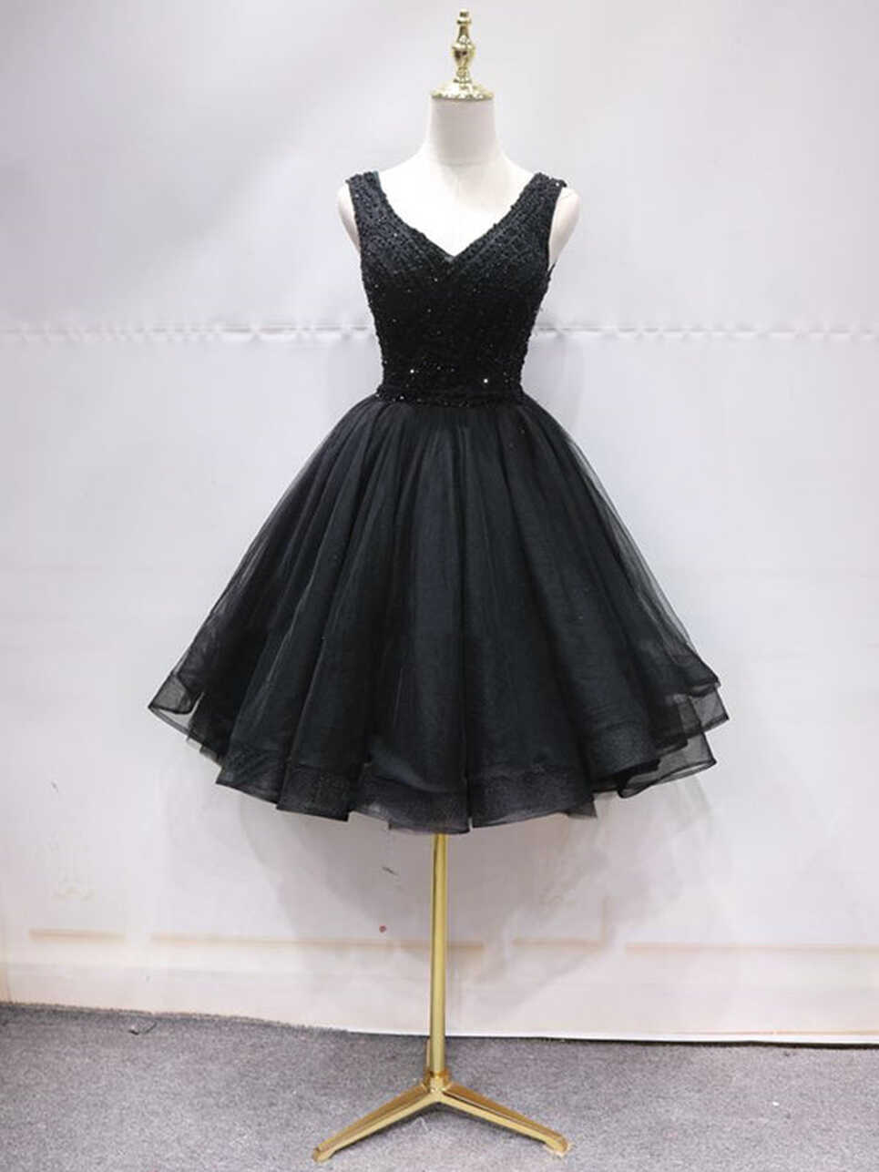 Short Black Lace Prom Dresses, Short Black Lace Homecoming ...