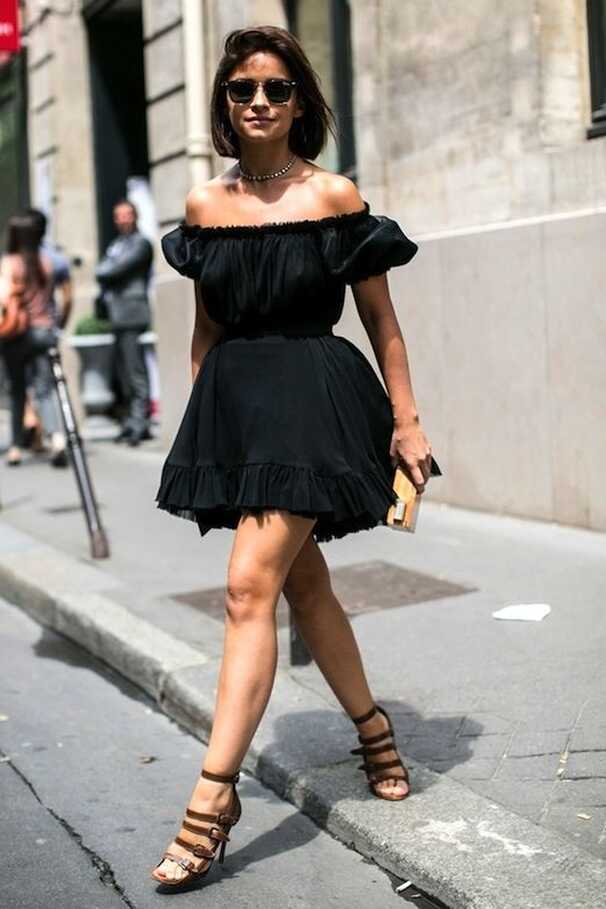 Short Black Off Shoulder Summer Dress