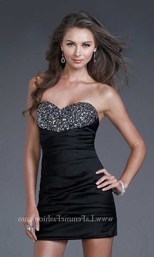 Short Black Semi-Formal Dress by La Femme 15858 - Simply Dresses