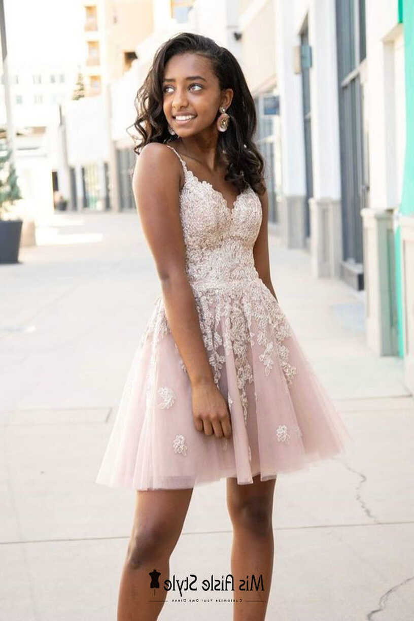 Short Blush Homecoming Dress – misaislestyle