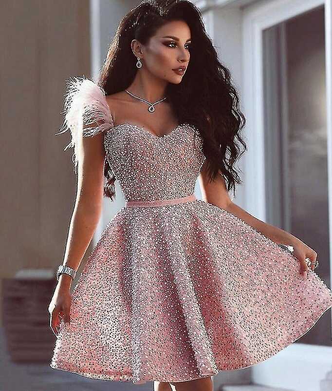 Short Cocktail Dresses Sweetheart Off The Shoulder Pearls | Fruugo TR