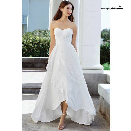 Short Front Long Back Sweetheart Pleats Off Shoulder Wedding Dress ...