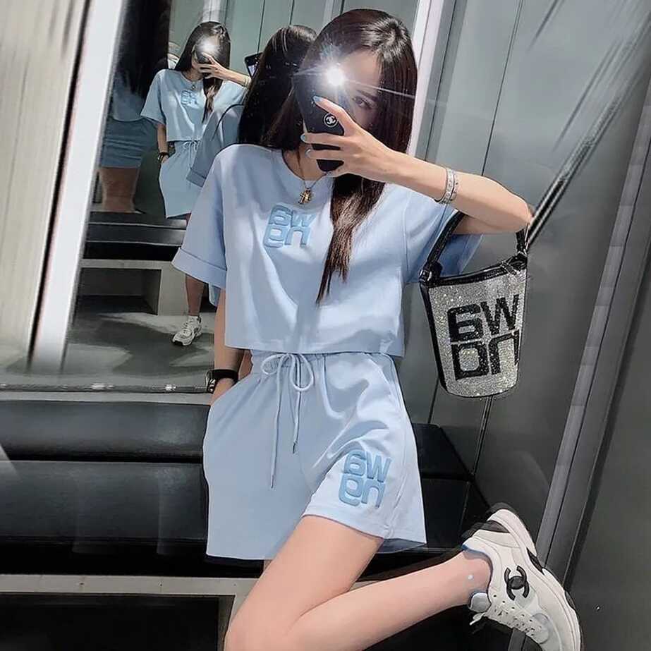 Short T-shirt Shorts Sports Suit Women&#39;s 2024 Summer New Korean ...