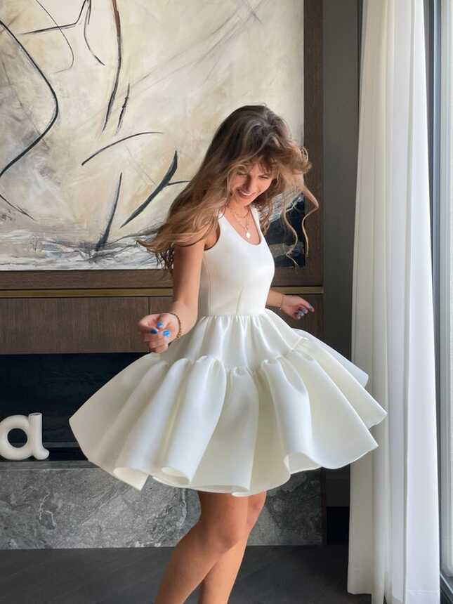 Short White Dress, Short Wedding Dress, White Cocktail Dress ...