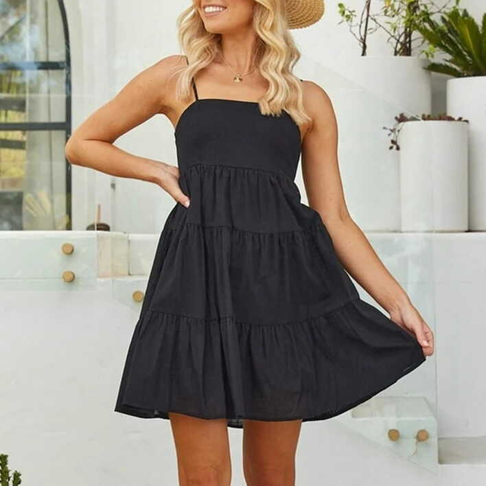 Shpwfbe Summer Dresses For Women 2023 Black Dress Womens Mini ...