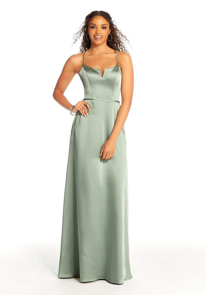 Silky Satin Bridesmaid Dress with Illusion Back