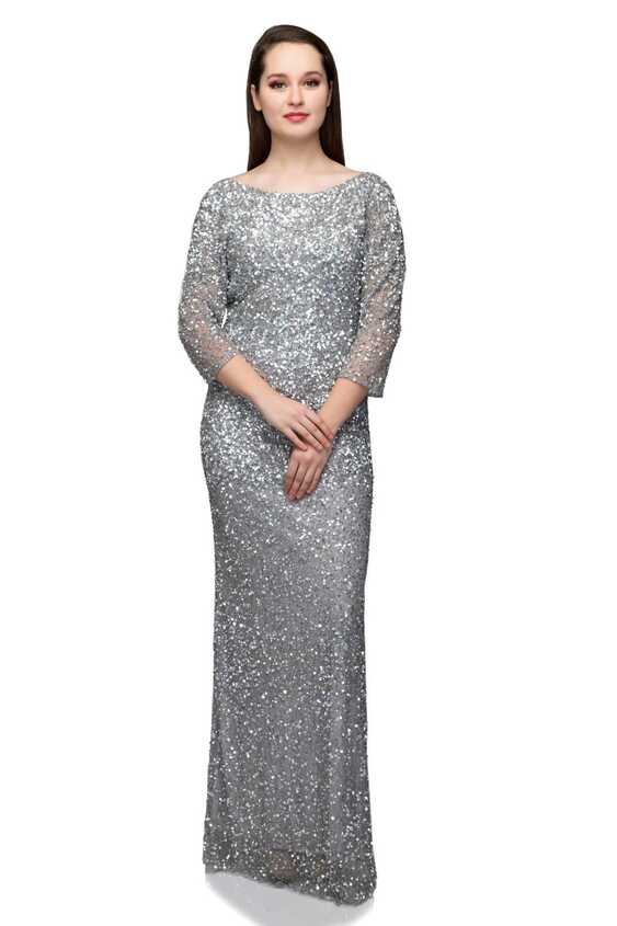 Silver Glitter Glam Gown by Wishlist by Abha Teotia for rent ...