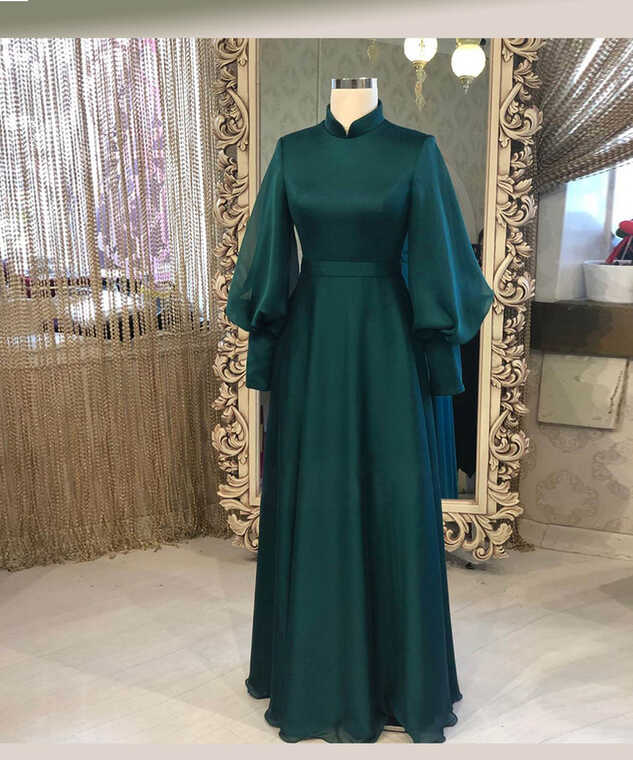 Simple And Elegant Dark Green Georgette Silk Long Ready Made Designer