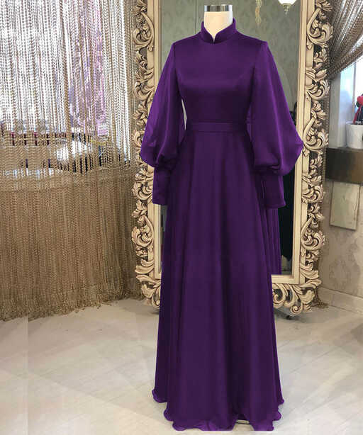 Simple And Elegant Purple Georgette Silk Long Ready Made ...