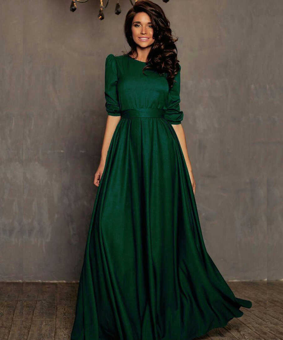 Simple And Elegant Striking Green Tapeta silk Floor Length Long Design