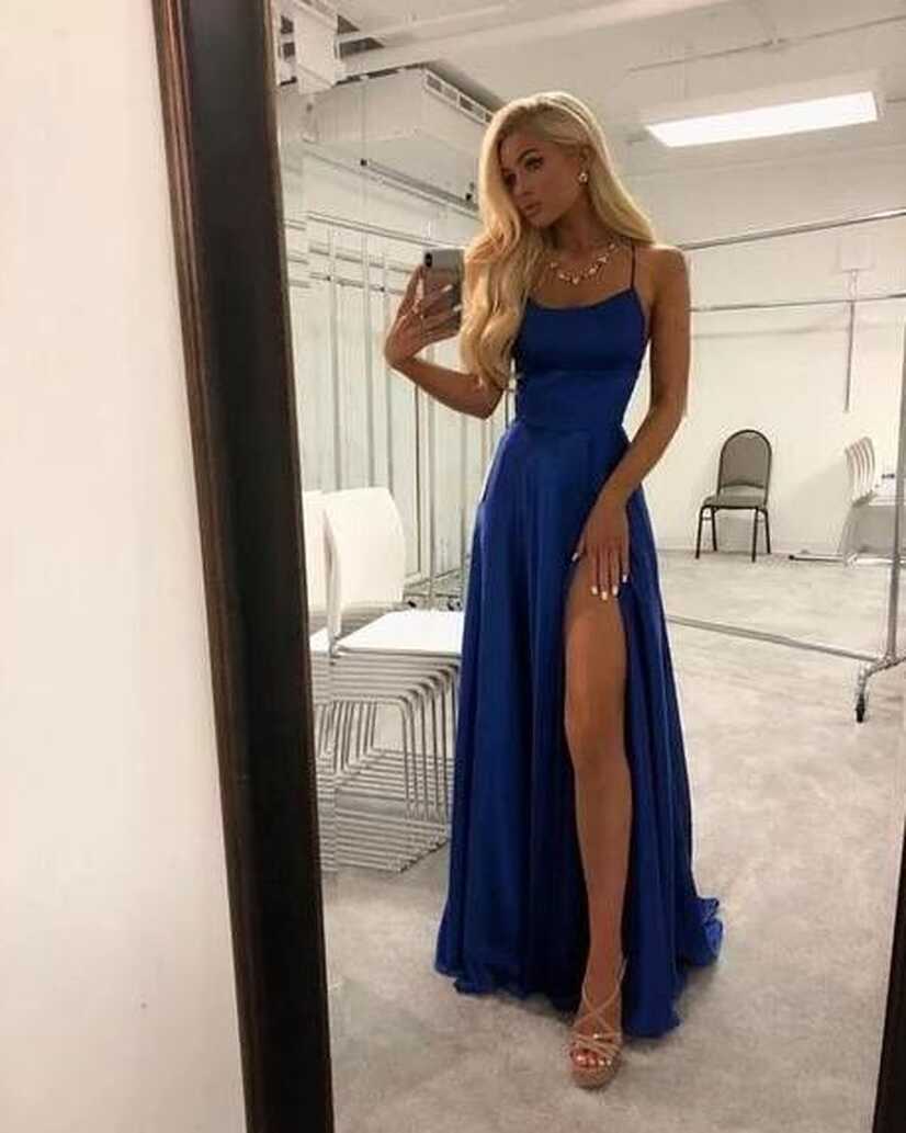 Simple Long Prom Dress With Slit, Sweet 16 Dance Dress ,Fashion ...