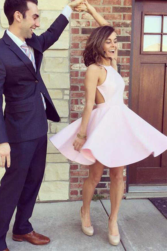 Simple Pink Homecoming Dresses, Short Prom Dress, Cute Party ...