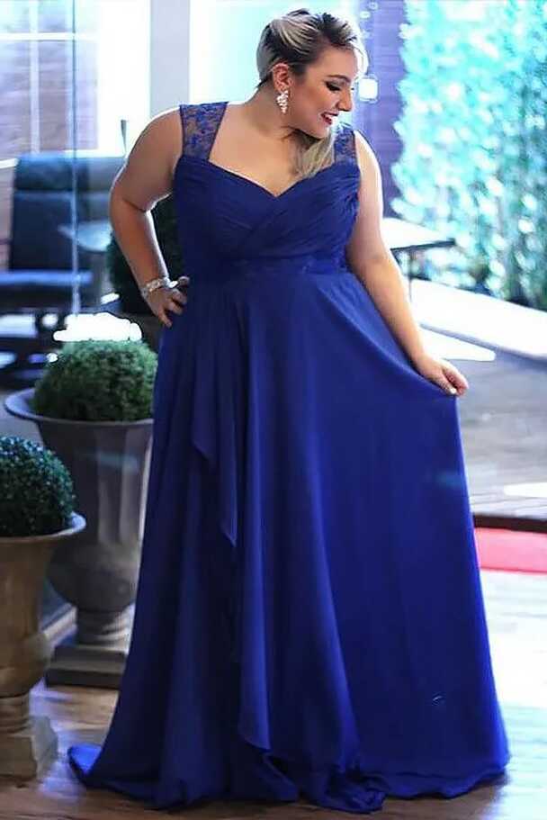 Simple Royal Blue Plus Size Cheap Prom Asos Blue Bridesmaid Dress ...