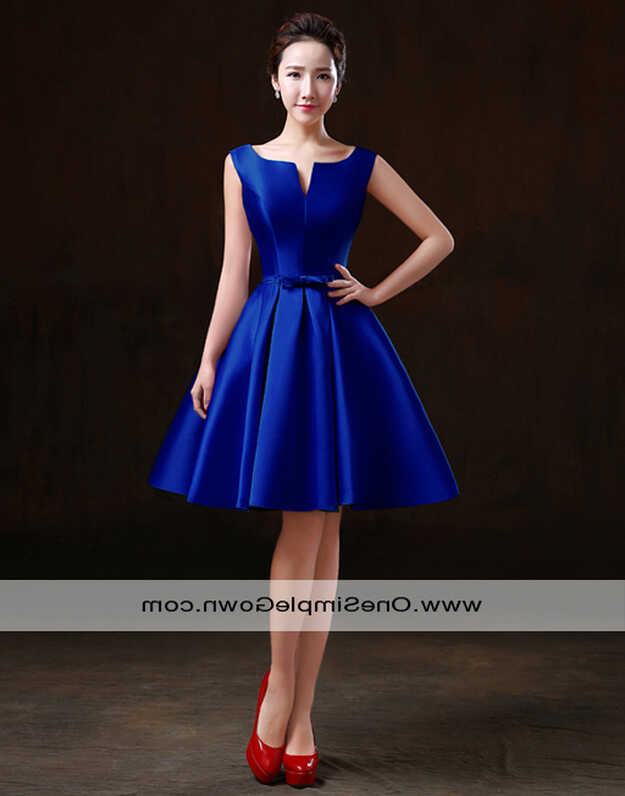 Simple V neck Satin Dinner Dress Evening Dress - OneSimpleGown.com