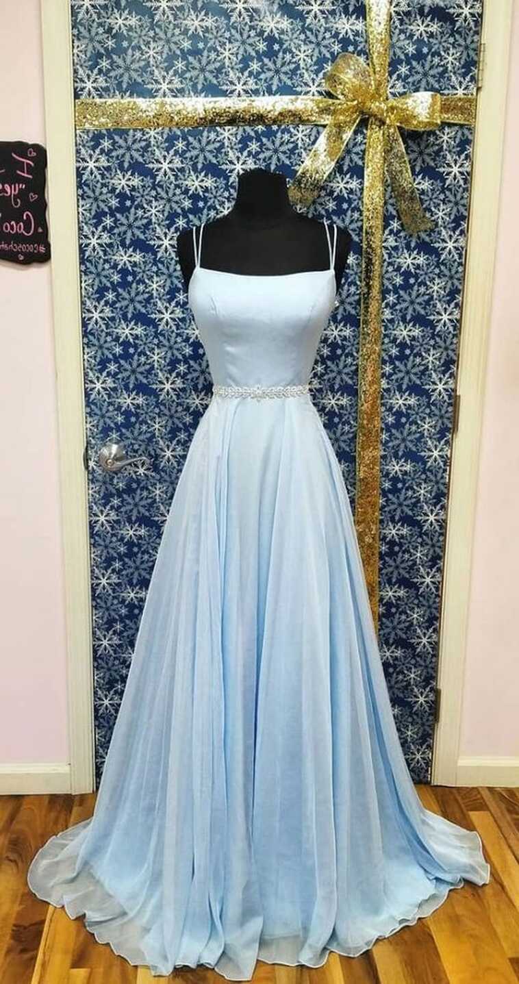 Simple satin blue long prom dress, blue evening dress on Storenvy ...