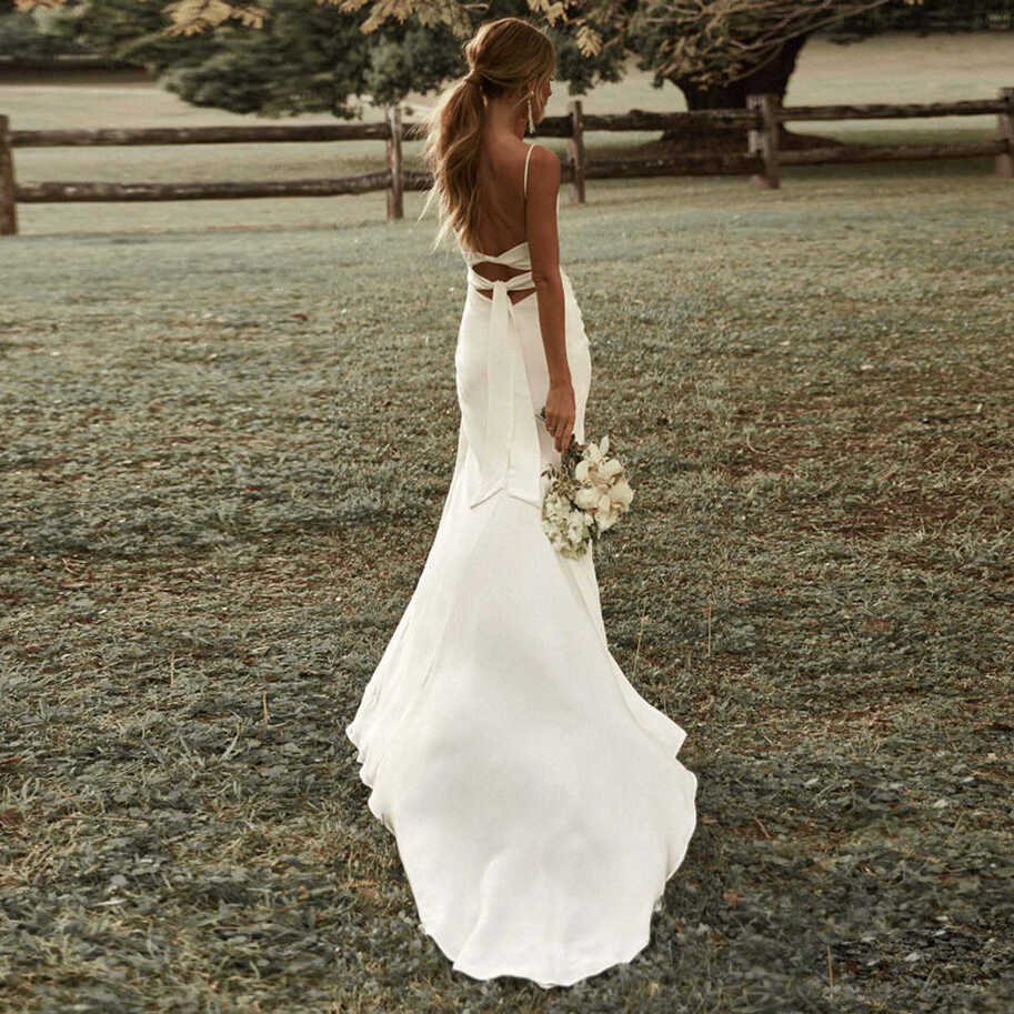 Simply Stunning Custom Made Open Back Beach Wedding Dress ...