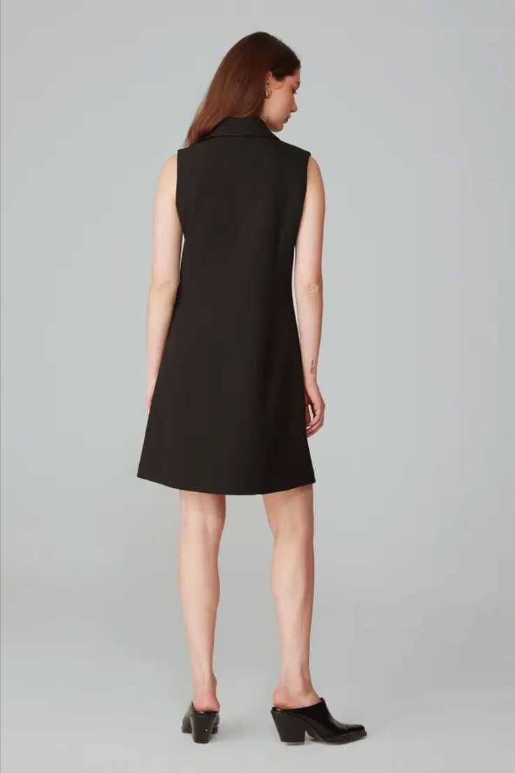 Sleeveless Jacket Dress -Black | Dress