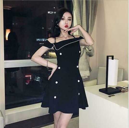 Slim Thin SkirtWomen Spring/Summer Korean New Fashion Black Dress ...