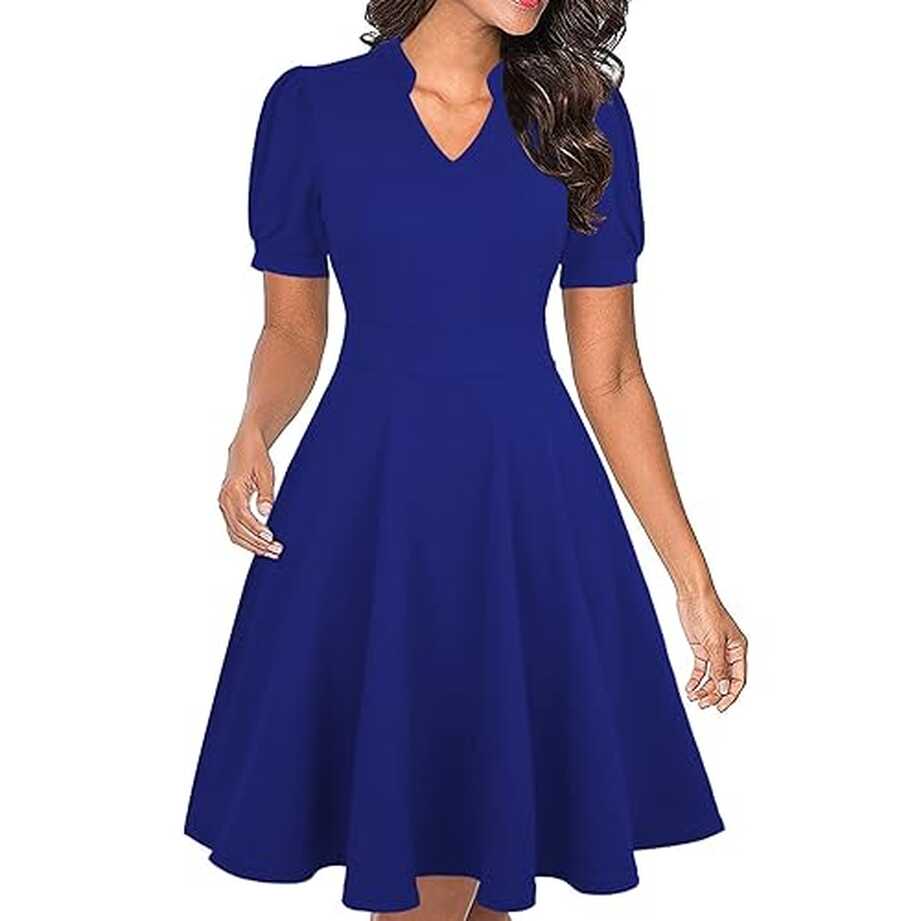 Snapklik.com : Royal Blue Dresses For Women Summer Short Puff ...