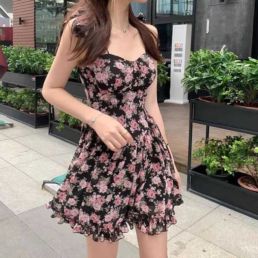 Soft Girl Aesthetic Floral Mini Dress – Aesthetics Boutique