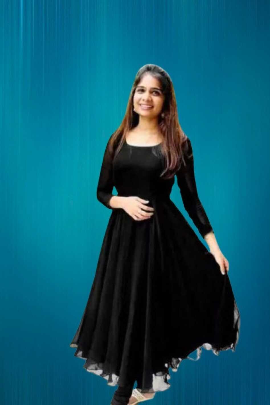 Sojitra Creation Women Gown Black Dress - Buy Sojitra Creation ...