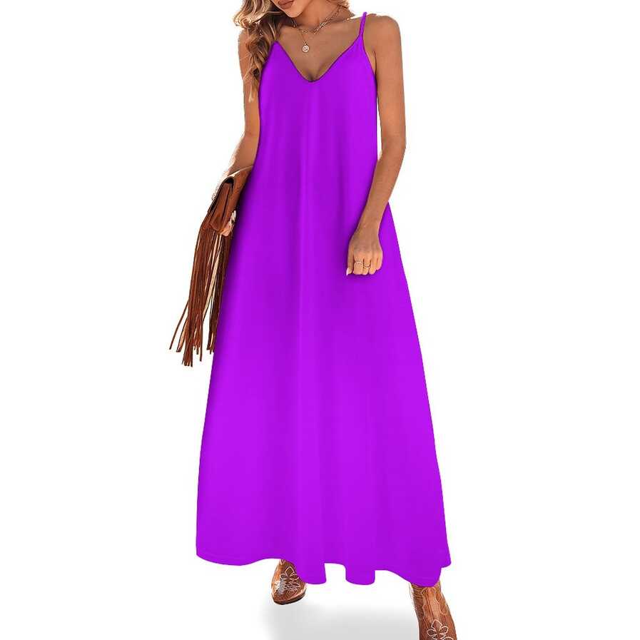 Solid Colour | Electric Purple| Neon purple 2 Sleeveless Dress ...