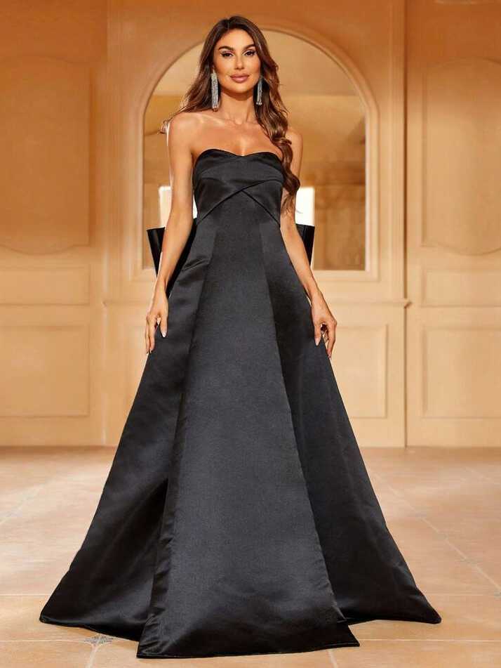 Solid Satin Tube Formal Dress Ball Gowns Woman Formal Gown | SHEIN