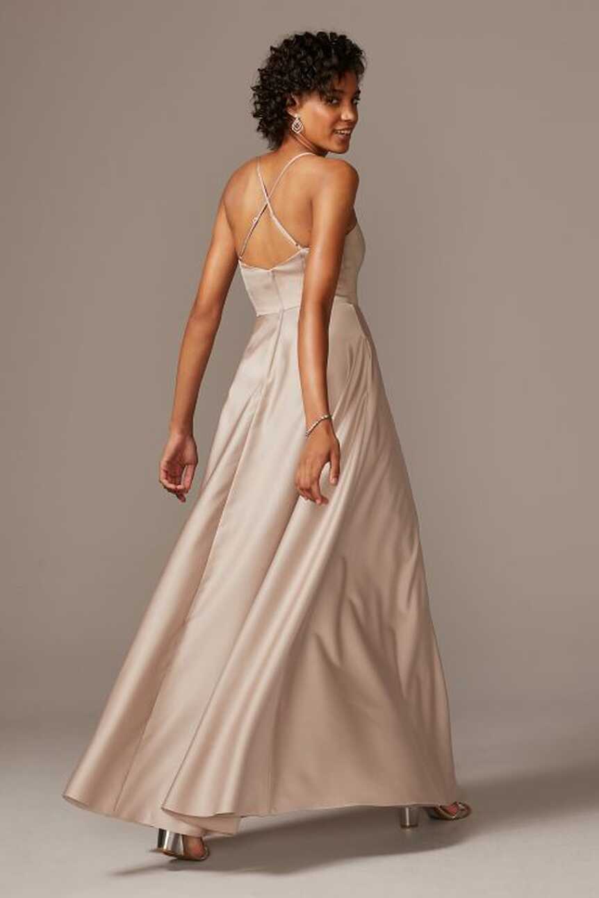 Spaghetti Strap Satin A-Line Bridesmaid Dress | David&#39;s Bridal