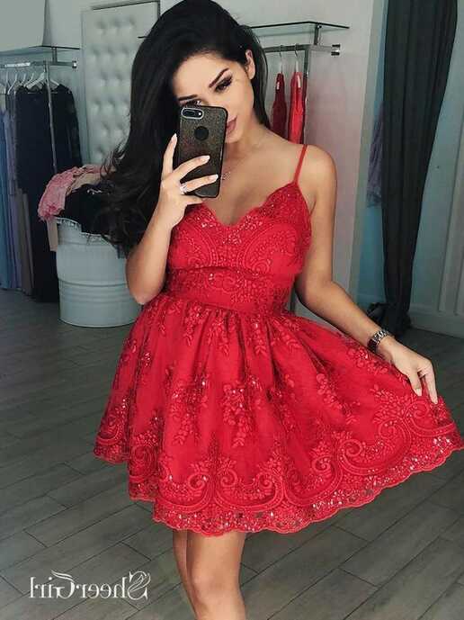 Spaghetti Strap Short Lace Homecoming Dresses Vintage Women¡¯s ...