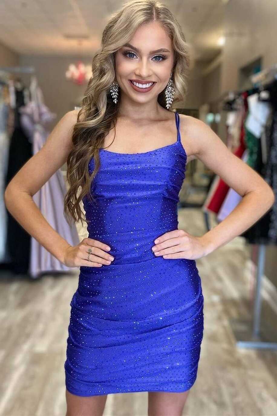 Sparkles Tight Royal Blue Short Homecoming Dress – Modsele