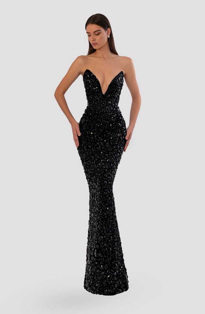 Sparkly Long Black Dress – ALBINA DYLA