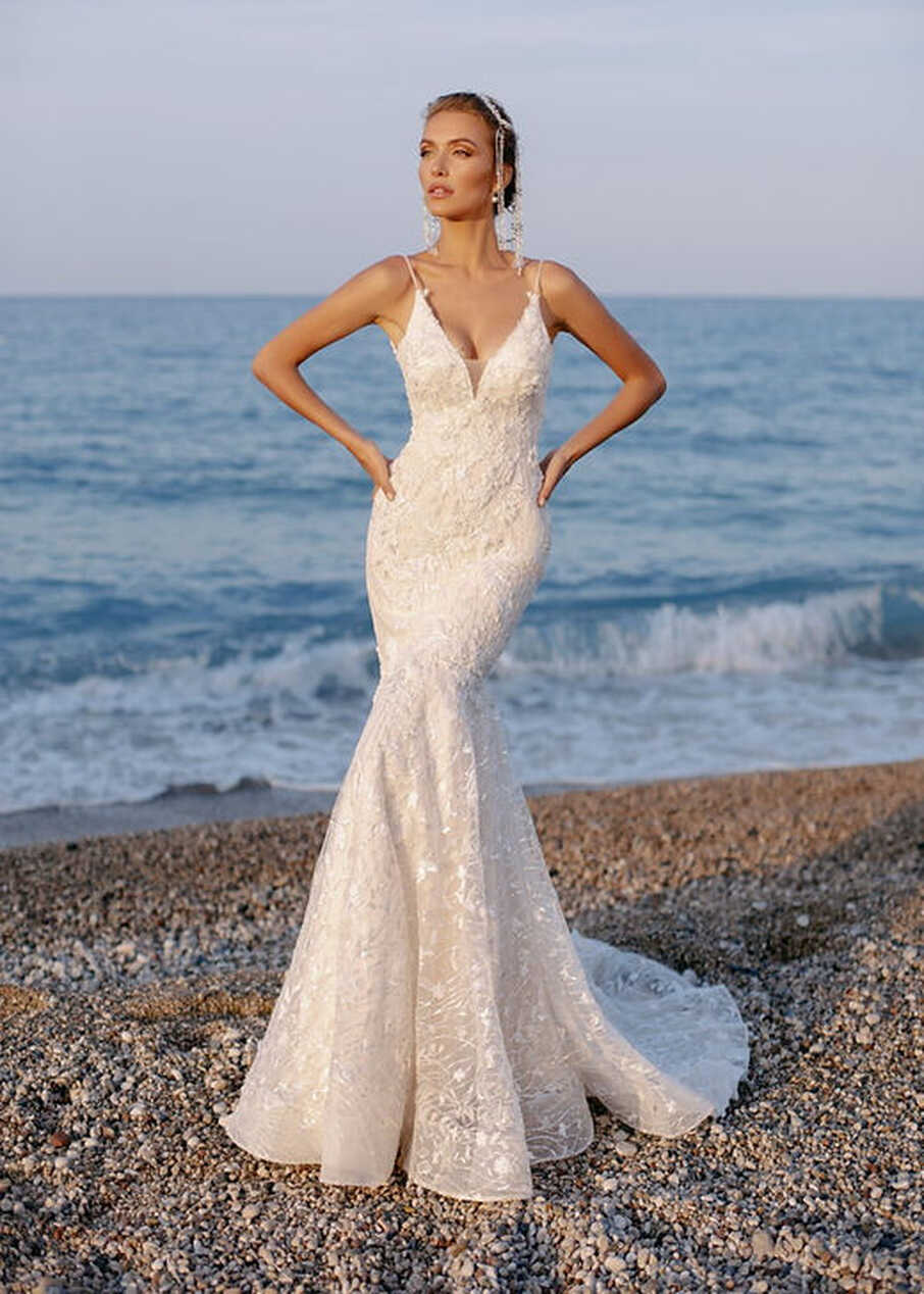 Sparkly beaded Mermaid wedding gown | FashionBrideStudio