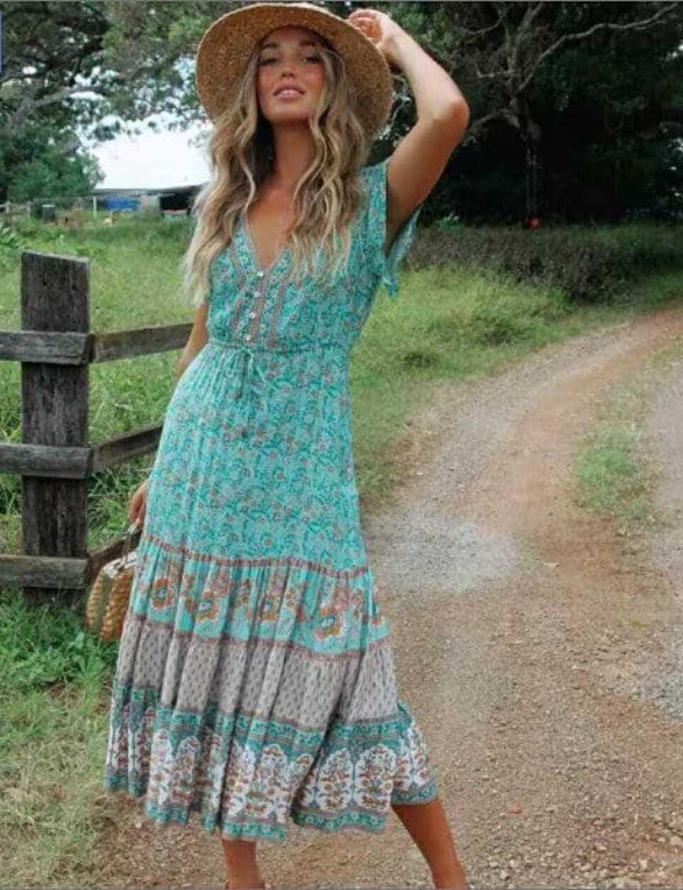 Spring Dress | Bohemian Clothing | Beach Bohemian Summer Dress ...