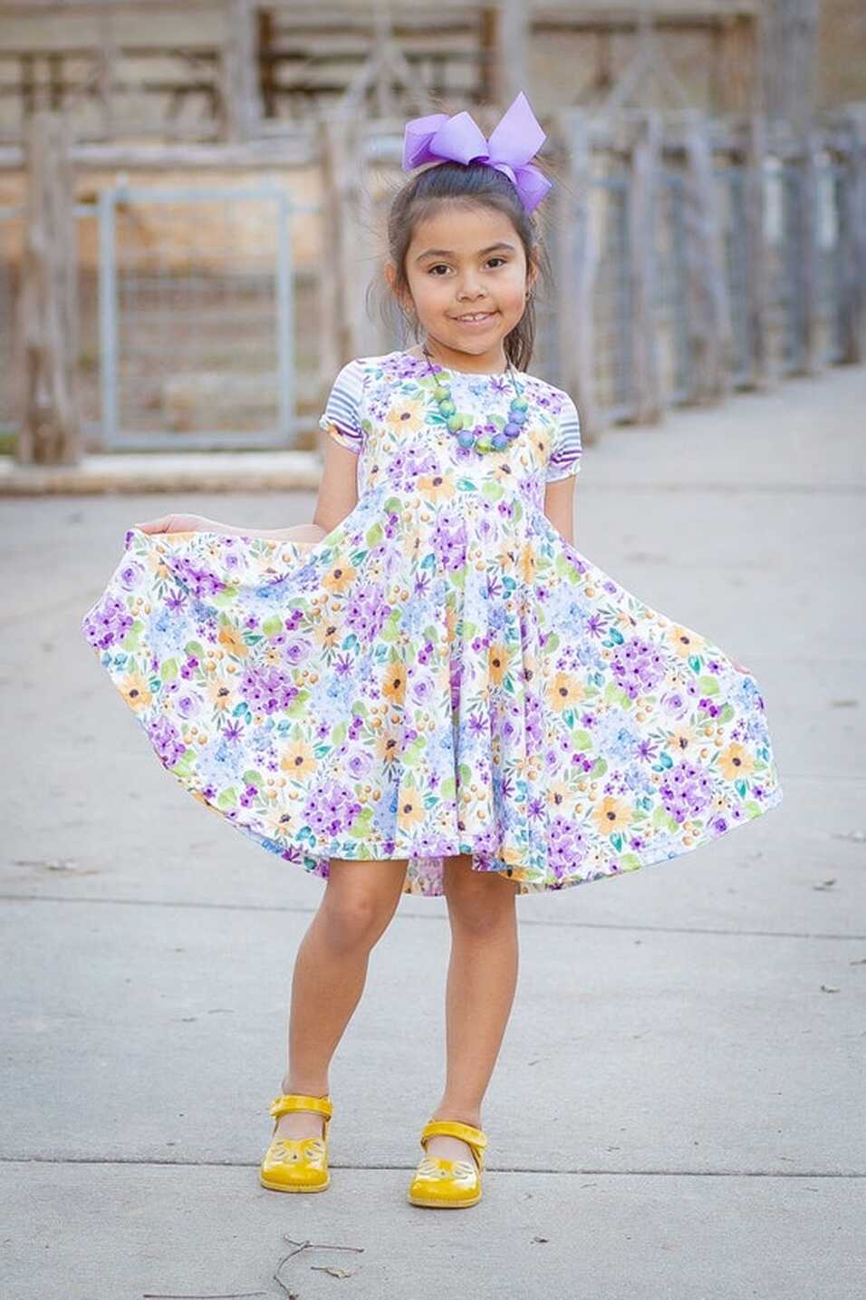 Spring Floral Twirl Dress for Girls, Coordinating Spring Dresses ...