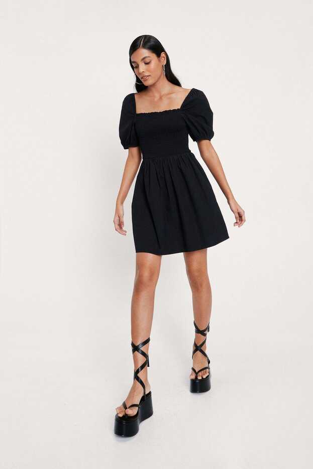 Square Neck Puff Sleeve Mini Dress | Nasty Gal