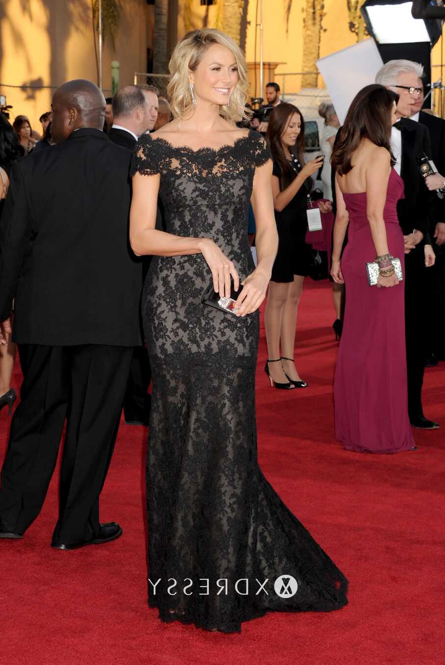 Stacy Keibler Black Lace Mother-of-the-Bride Dress - Xdressy