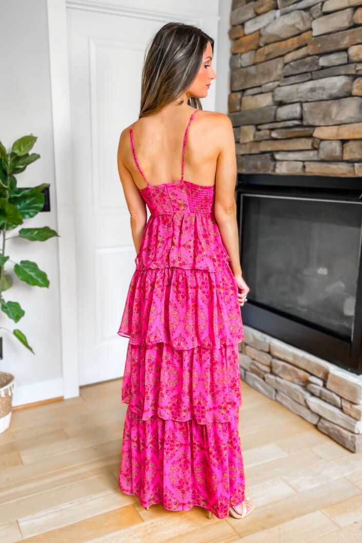 Statement Maker Pink Floral Tiered Maxi Dress – Ivy &amp; Olive Boutique