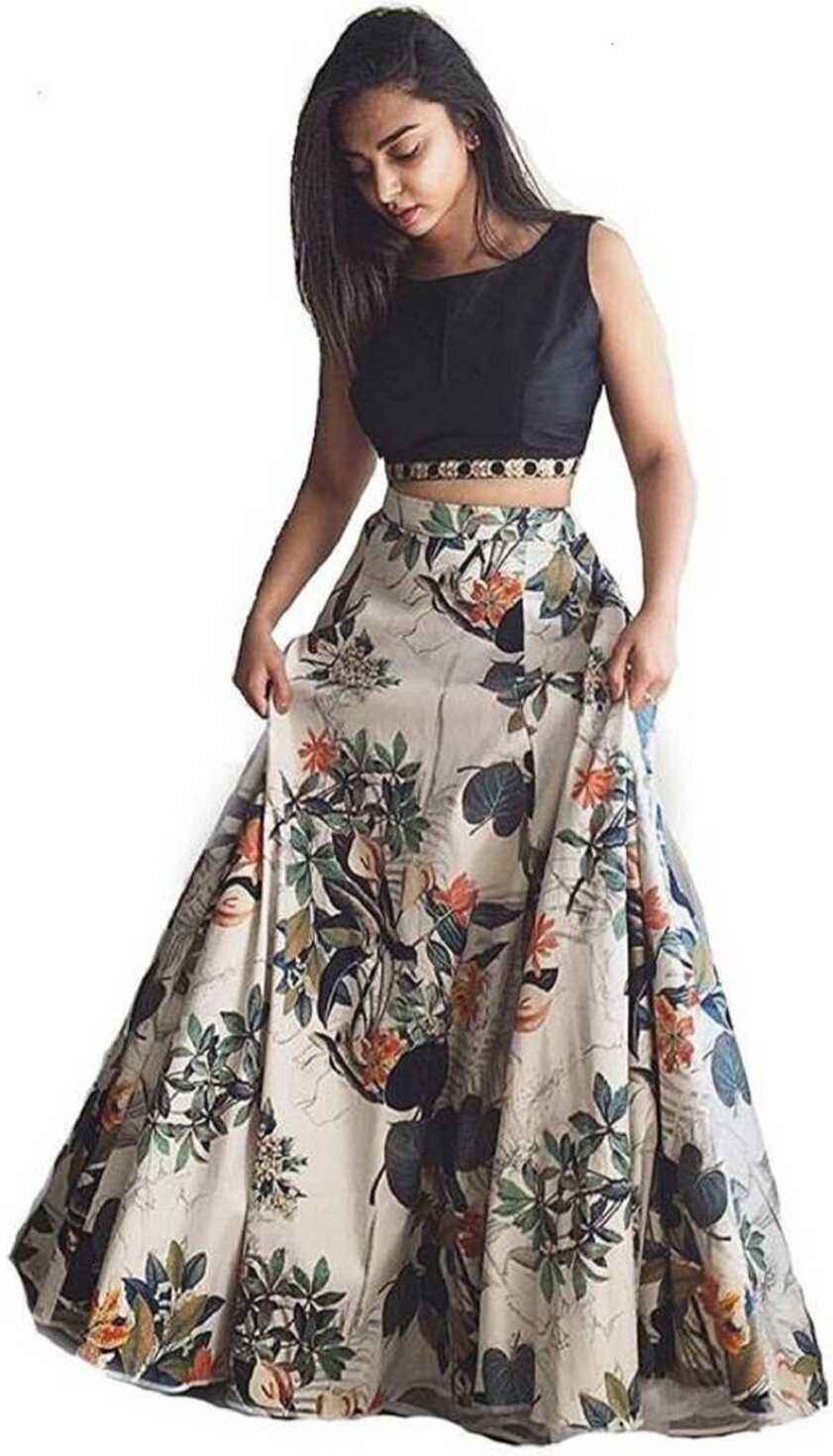 Stitched banglori satin Printed Lenga-choli, Size: Free Size, Age ...