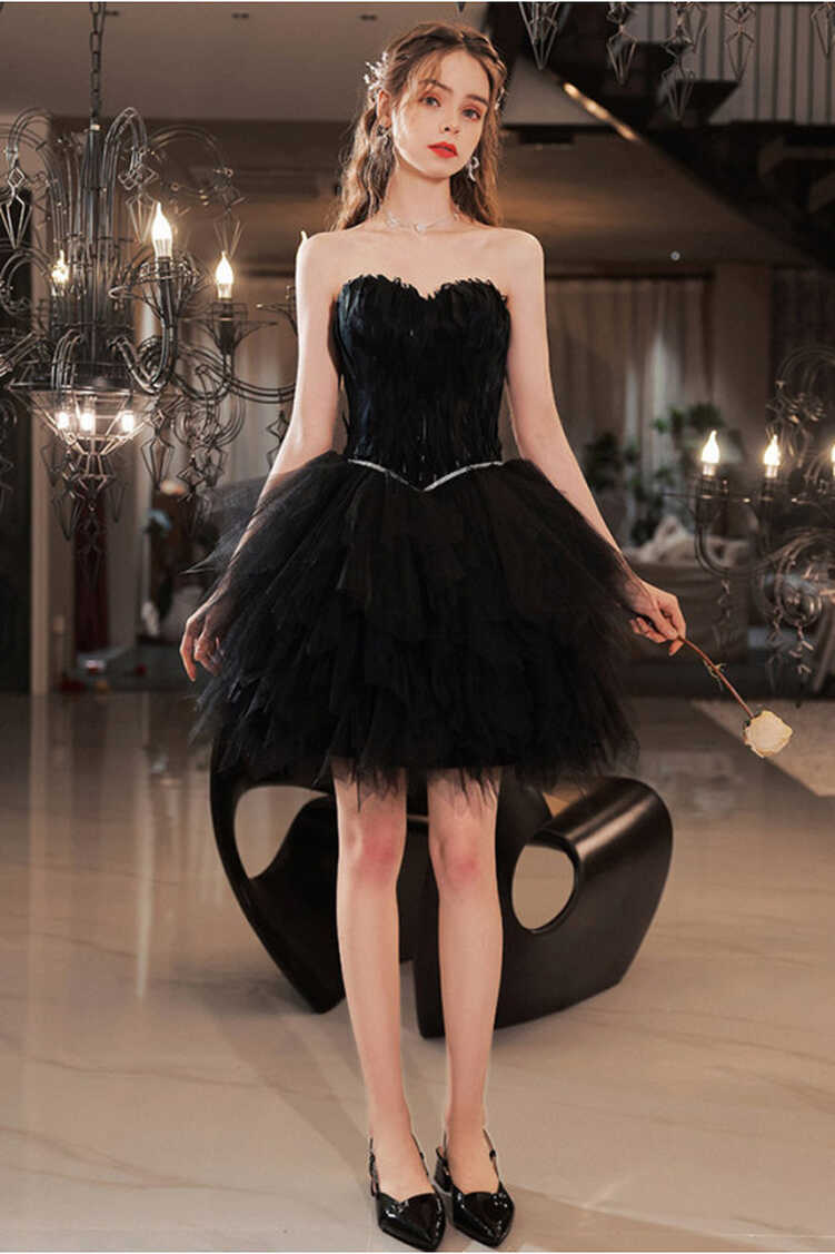 Strapless Sweetheart Little Black Short Homecoming Party Dress ...