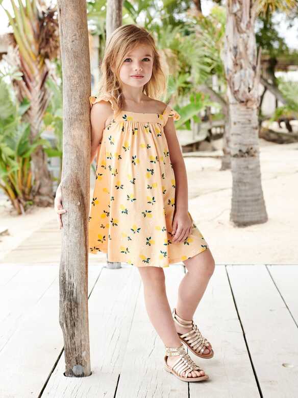 Strappy Dress for Girls - rosy apricot, Girls