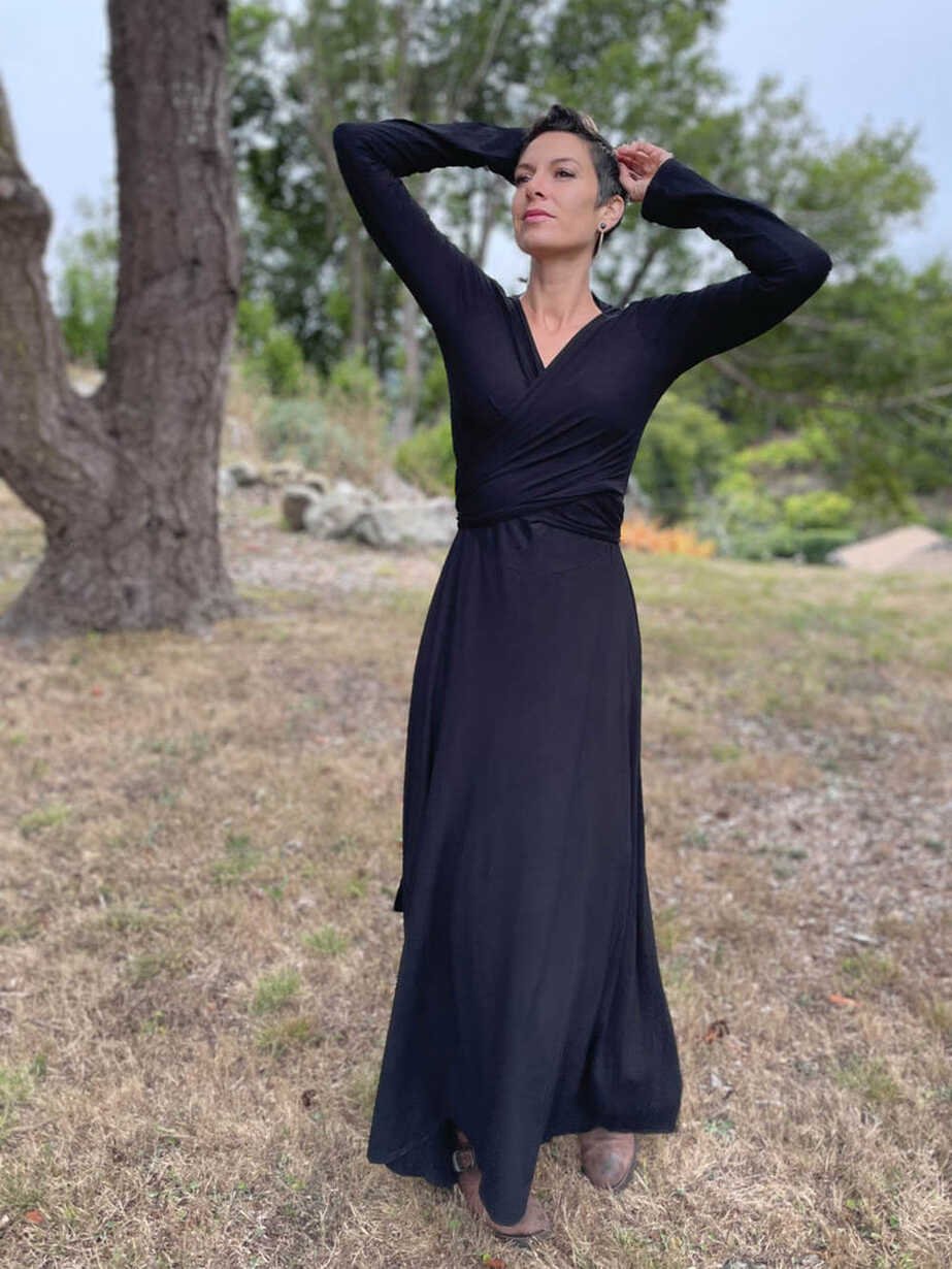 Stretchy Long Sleeve Wrap Style Maxi Dress | Women&#39;s Long Sleeve ...