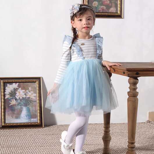 Striped Ribbed Cotton Tulle Skirt Casual Party Wear for Birthday ...