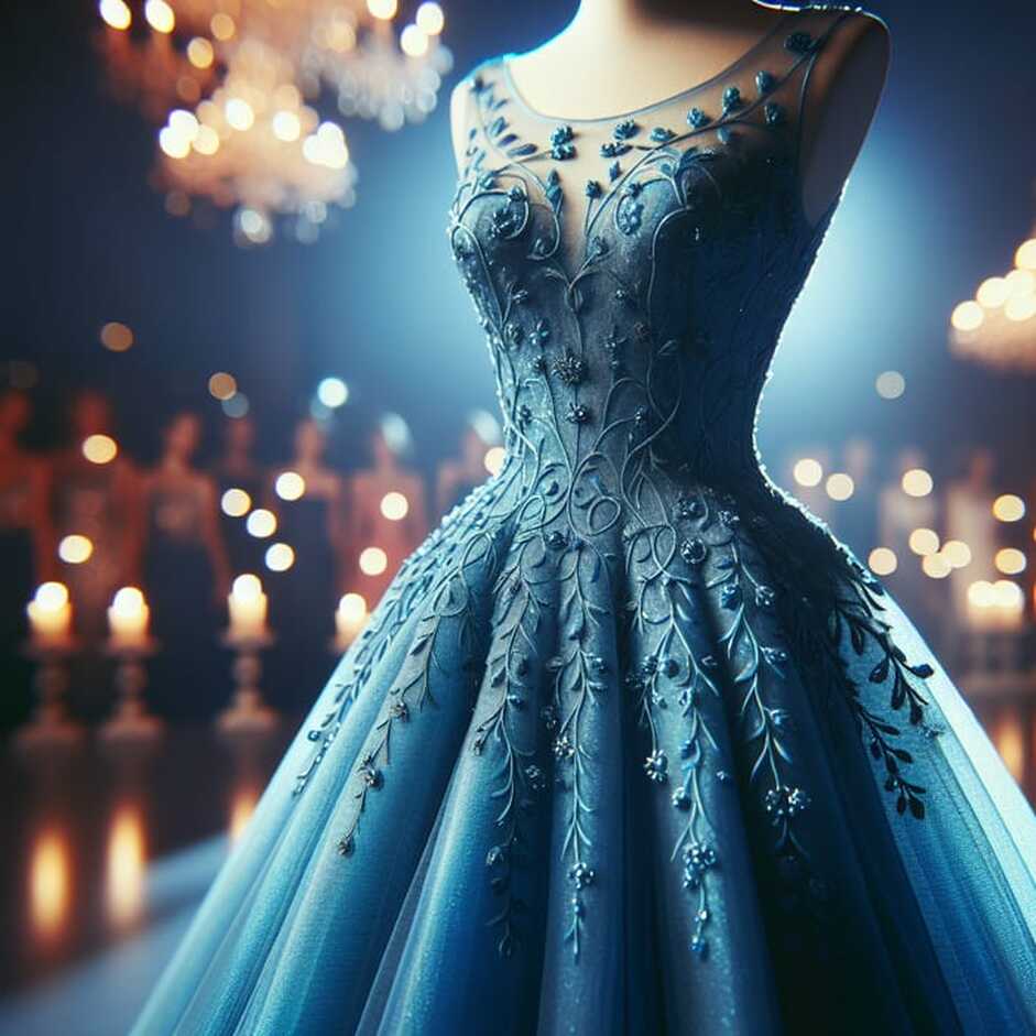 Stylish Blue Evening Gown for Classy Soirees | AI Art Generator ...