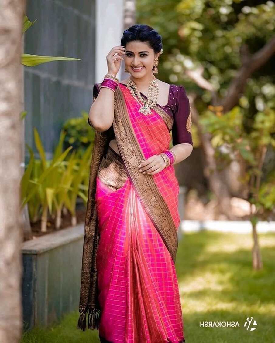 Stylish Party Wear South Indian Style Silk Saree - Evilato