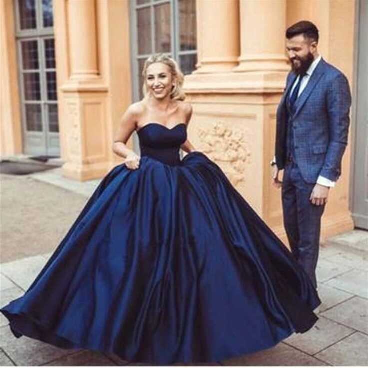 Stylish Simplicity Wedding Dress Evergreen Sunshine New Sexy Navy ...