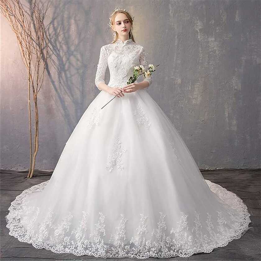 Stylish Simplicity Wedding Dress Womens Bridal Dresses Trailing ...