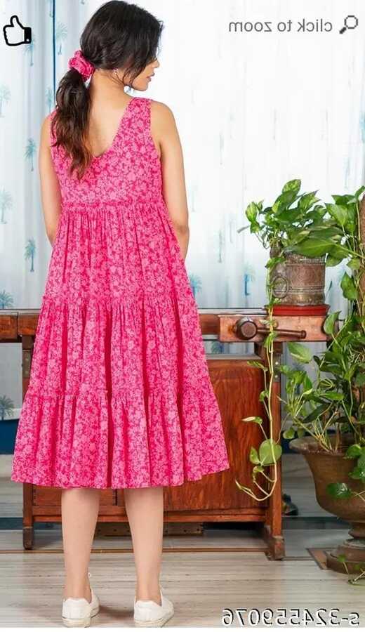 Stylish Sleeveless Cotton Dresses | Cotton Dress with Print ...