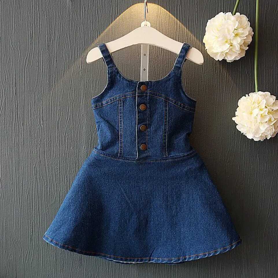 Stylish Summer Denim Backless Denim Dress For Baby Girls Toddler ...