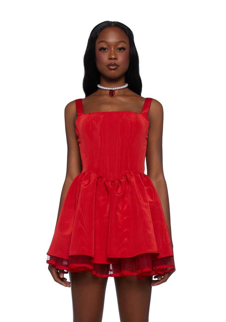 Sugar Thrillz Taffeta Corset Dress - Red – Dolls Kill